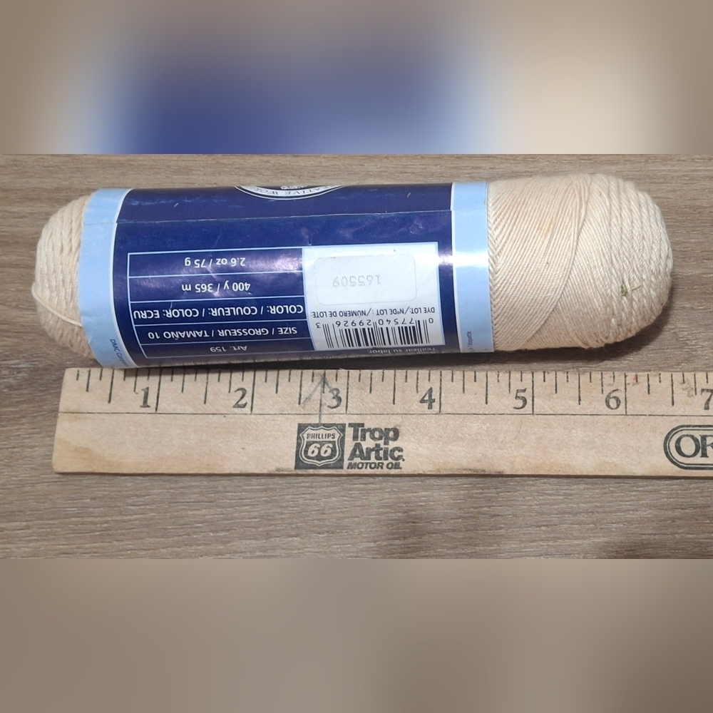 DMC Baroque Super Mercerized Crochet 100% Cotton Ecru Colorfast 400 yds Art 158.